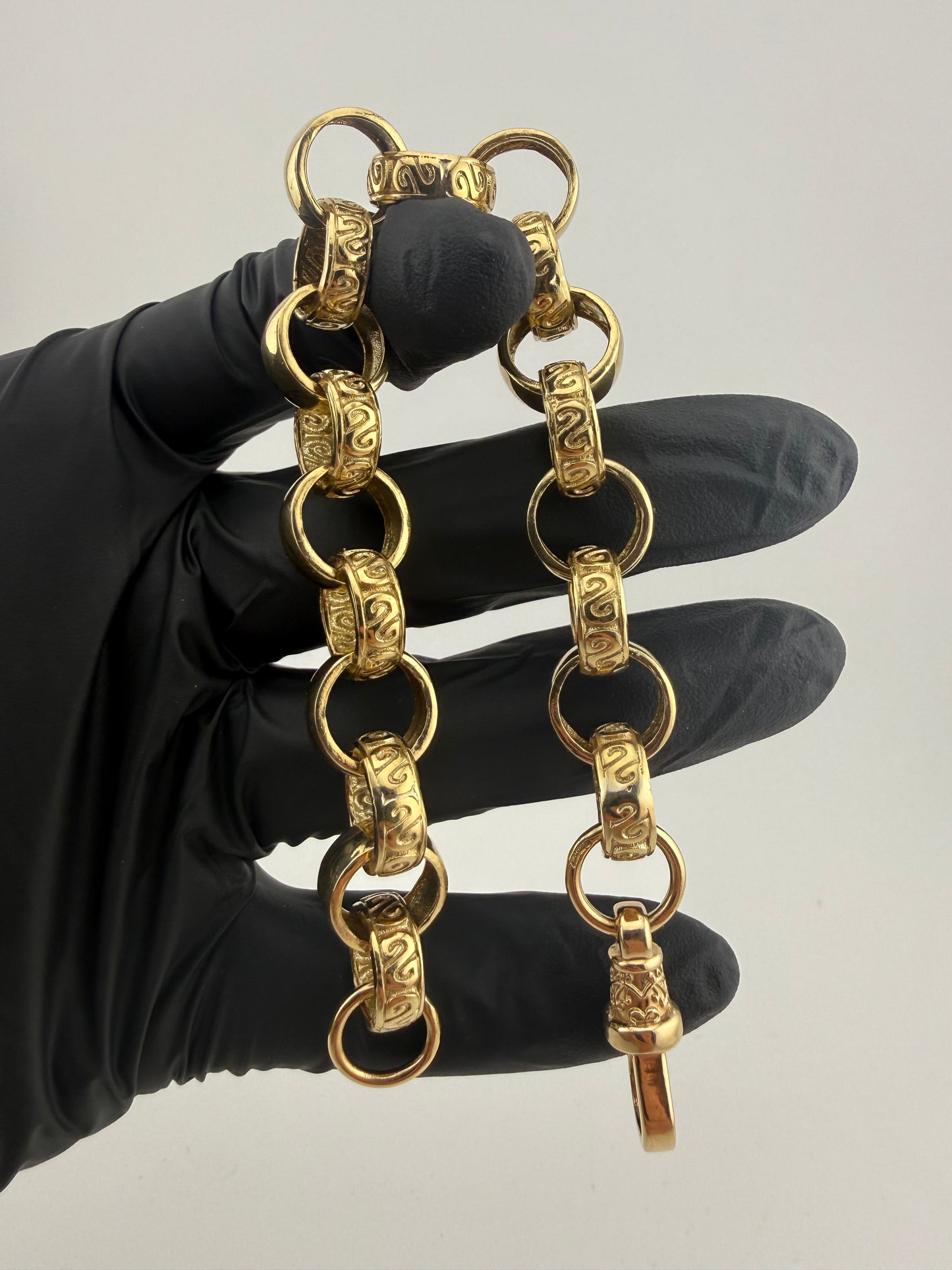 9ct Gold Belcher Bracelet 9.1" 14.5mm 41g