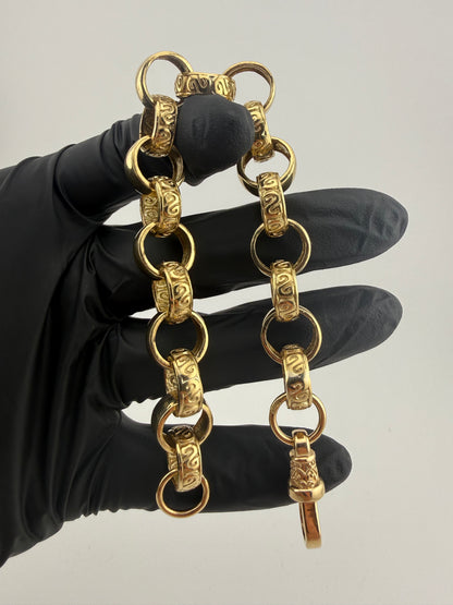 9ct Gold Belcher Bracelet 9.1" 14.5mm 41g