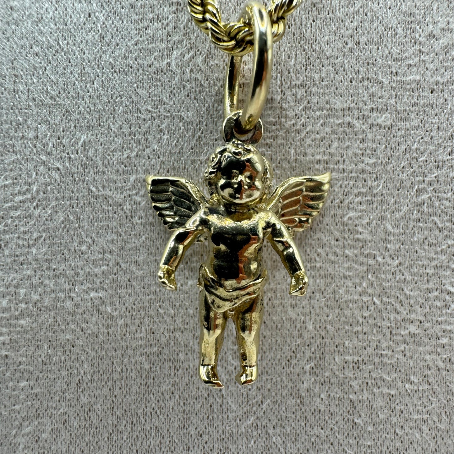 9ct Solid Gold Cherub Pendant