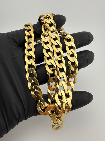 9ct Gold Curb Chain 24" 10mm 62.22g