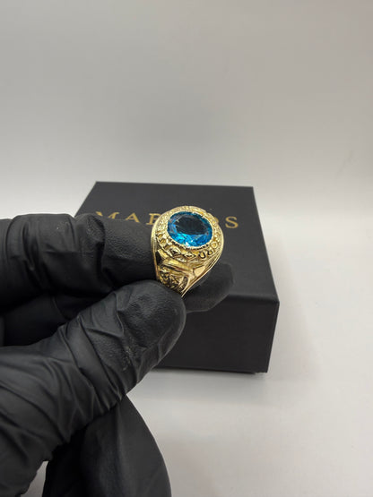 9ct Gold Blue College Ring Size Y 11g