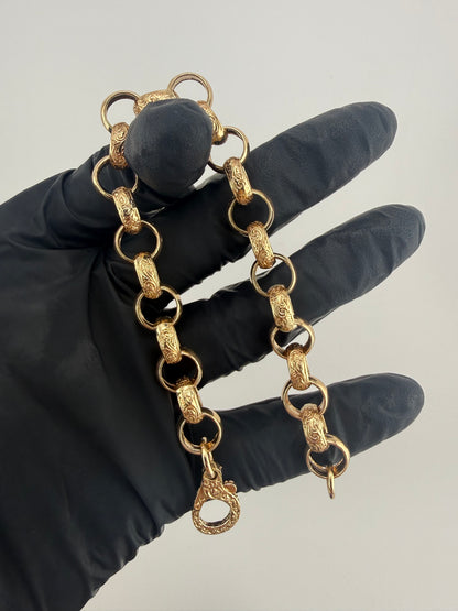 9ct Gold Belcher Bracelet 8.5" 11mm 27.5g