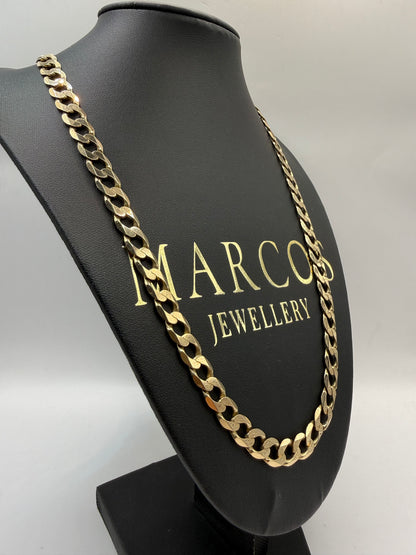 9ct Gold Curb Chain 22.25" 9mm 44.44g