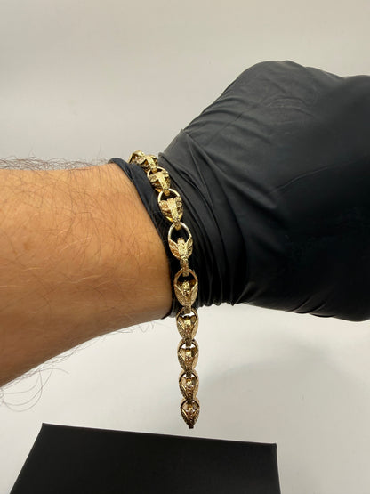 9ct Gold Tulip Bracelet 7" 8mm 21.13g