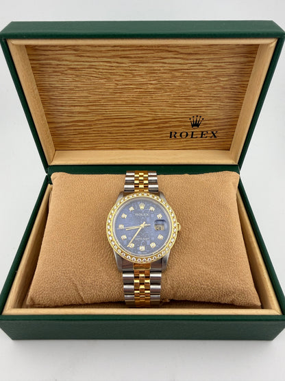 Rolex Datejust 36mm 16233 Year 1989 Jubilee Diamond Dot Dial