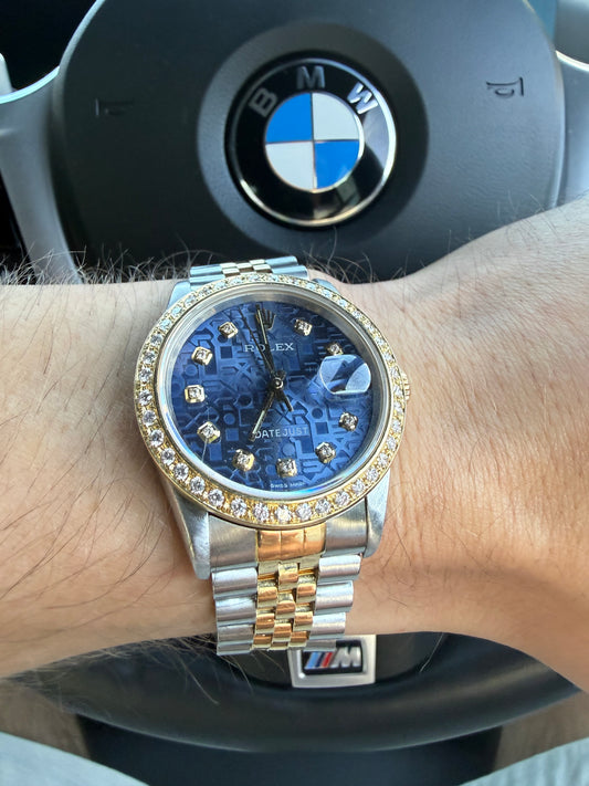 Rolex Datejust 36mm 16233 Year 1989 Jubilee Diamond Dot Dial