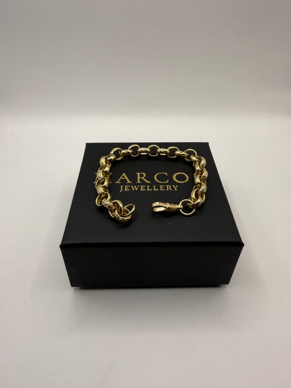 9ct Gold Belcher Bracelet 9" 10mm 26.54g