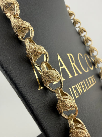 9ct Gold Tulip Chain 26.75" 11mm 90.5g