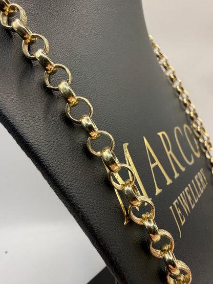 9ct Gold Belcher Chain 24.5" 7.5mm 42.2g