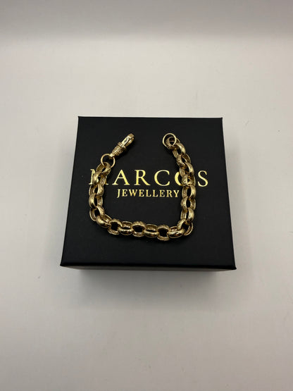 9ct Gold Belcher Bracelet 7.5" 10mm 21.66g