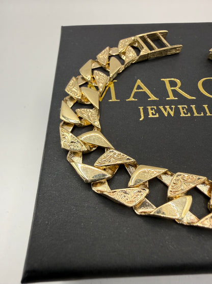 9ct Gold Chaps Bracelet 8.5" 12.5mm 28.97g