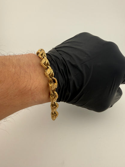 9ct Gold Kids Tulip Bracelet 6.4" 9mm 22.4g