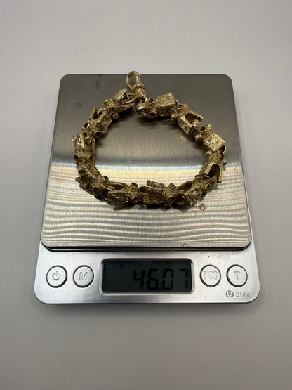 9ct Gold Lego Bracelet 9.5" 12mm 46g