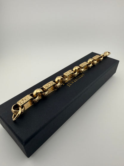 9ct Gold Gypsy Bracelet 8.75" 10/11mm 58.63g