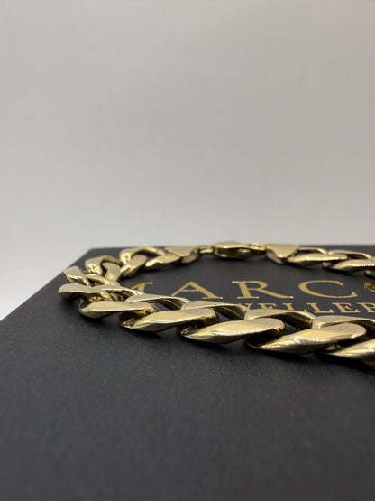 9ct Gold Curb Bracelet 8.1" 11mm 33.53g