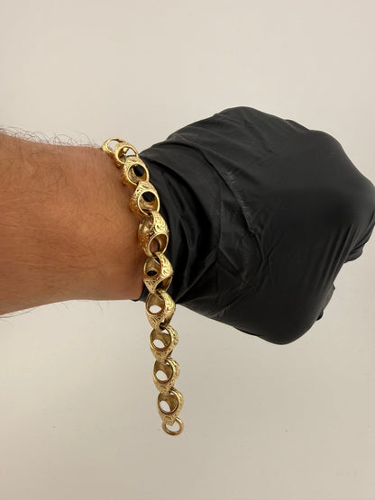 9ct Gold Acorn Bracelet 9" 10mm 30g £1450