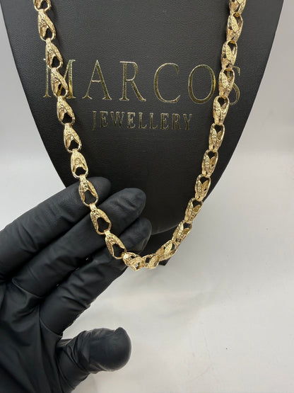 9ct Gold Tulip Chain 24.5" 8mm 58.65g