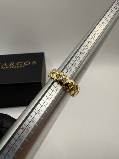 9ct Gold Cuban Ring Size V-W 9.8g