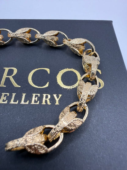 9ct Gold Tulip Bracelet 7" 8mm 21.13g