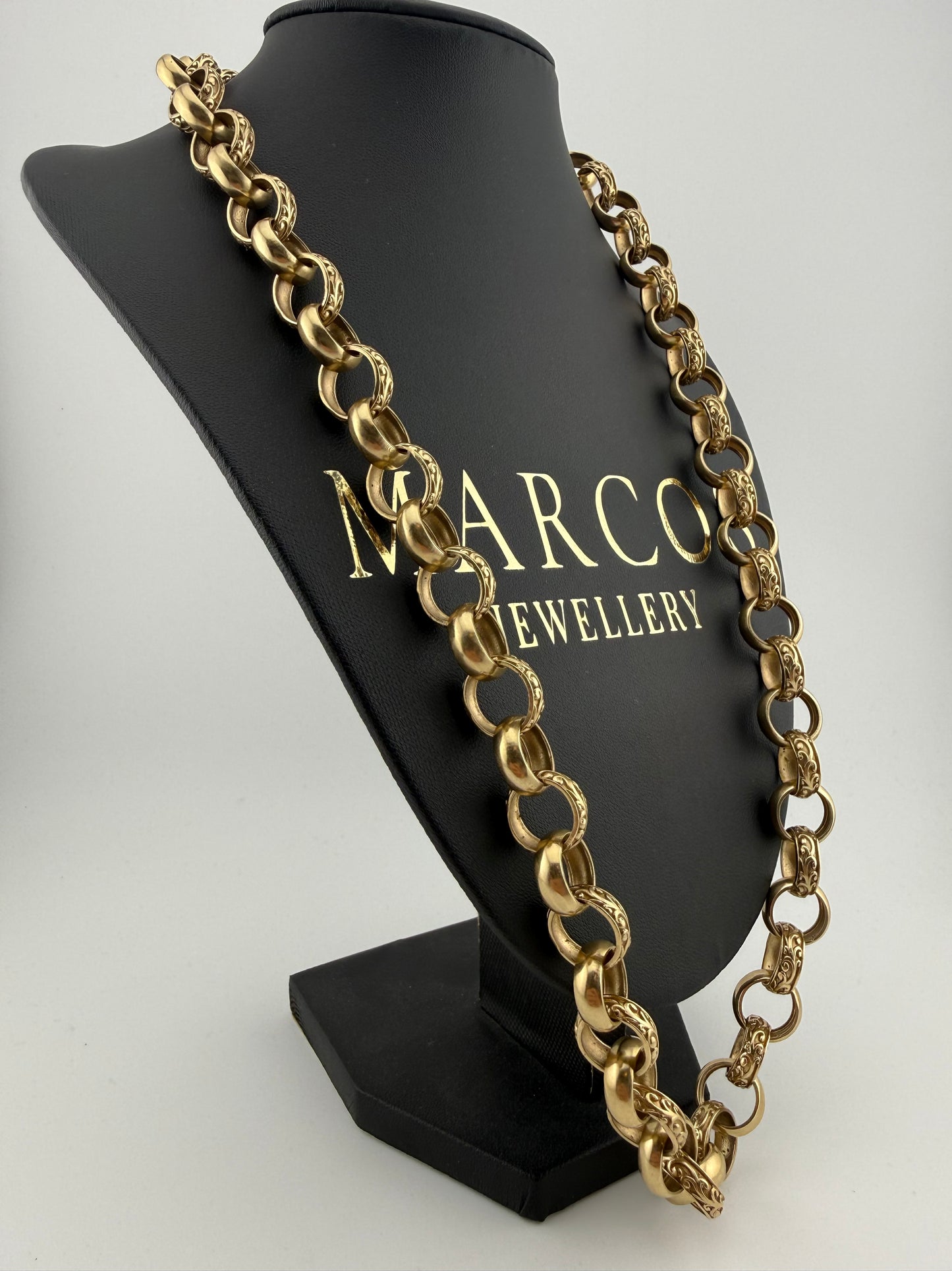 9ct Gold Belcher Chain 26.5” 14mm 81g