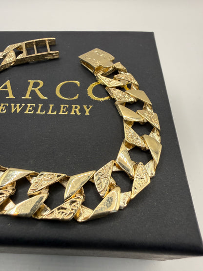 9ct Gold Chaps Bracelet 8.5" 12.5mm 28.97g