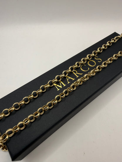 9ct Gold Belcher Chain 24.5" 7.5mm 42.2g