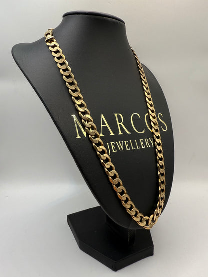 9ct Gold Curb Chain 22.75" 10mm 67.6g