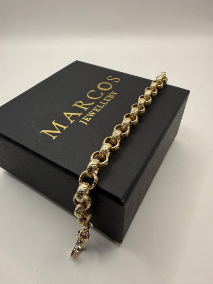 9ct Gold Belcher Bracelet 8" 8.5mm 20.95g