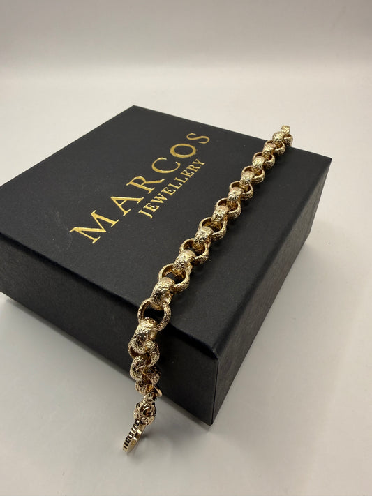 9ct Gold Belcher Bracelet 8" 8.5mm 20.95g