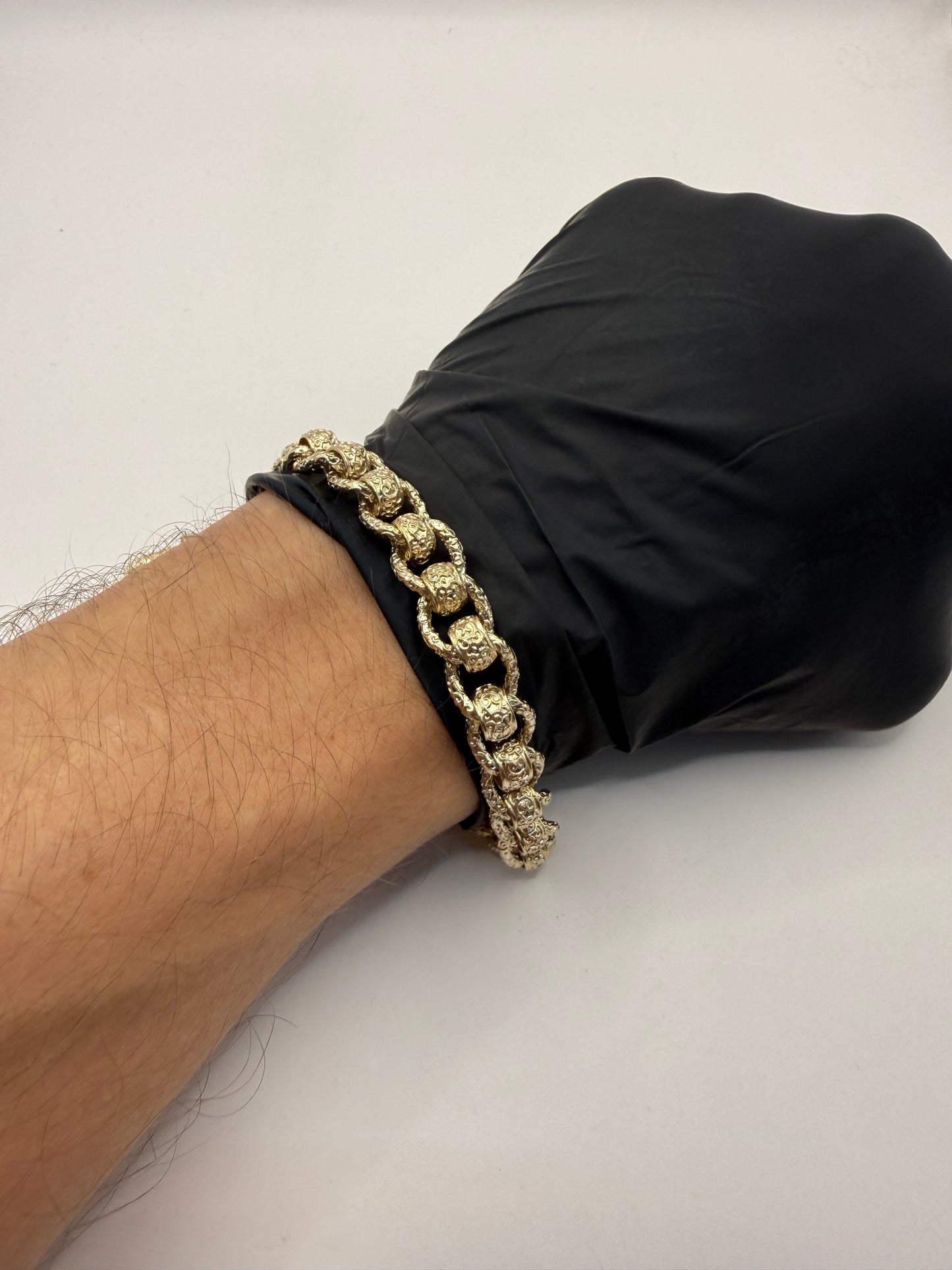 9ct Gold Roller Ball Bracelet 9.25" 11mm 42.96g