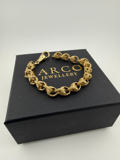 9ct Gold Tulip Bracelet 8.25" 9mm 22.12g