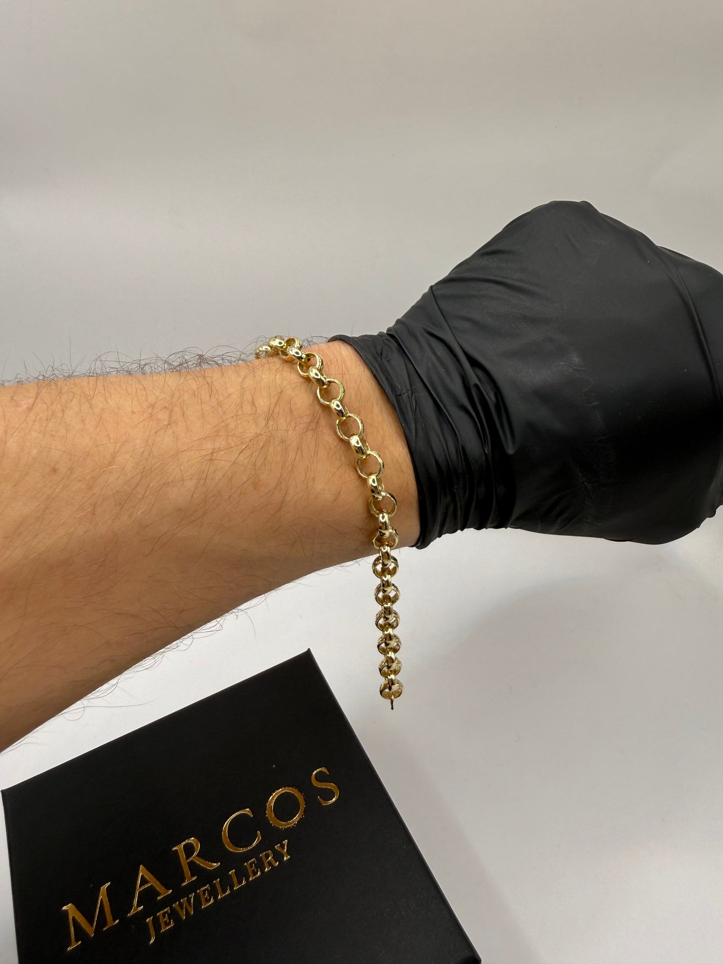 9ct Gold Belcher Bracelet 8" 7mm 13.9g