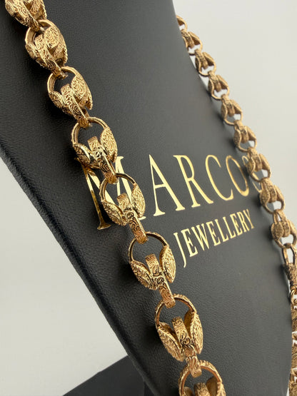 9ct Gold Tulip Chain 28.5" 11mm 120g