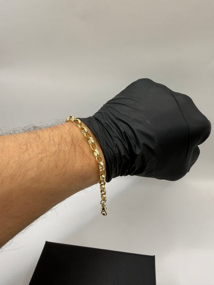 9ct Gold Oval Belcher Bracelet 7.25" 6mm 9.9g