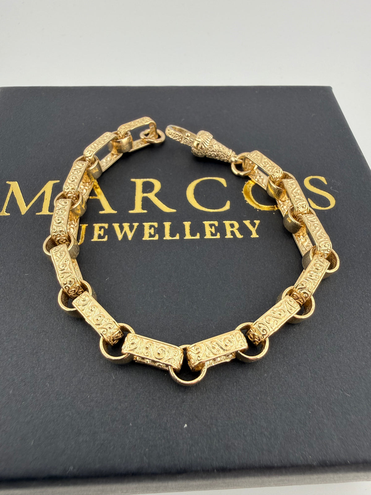 9ct Gold Gypsy Link Bracelet 6.95” 6.5mm 15.1g