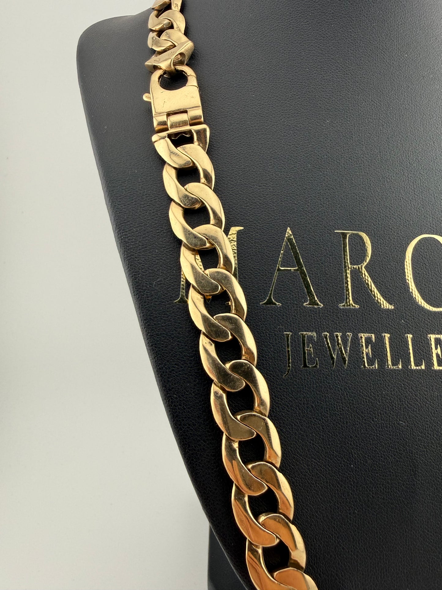 9ct Gold Curb Chain 25" 14mm 122.19g