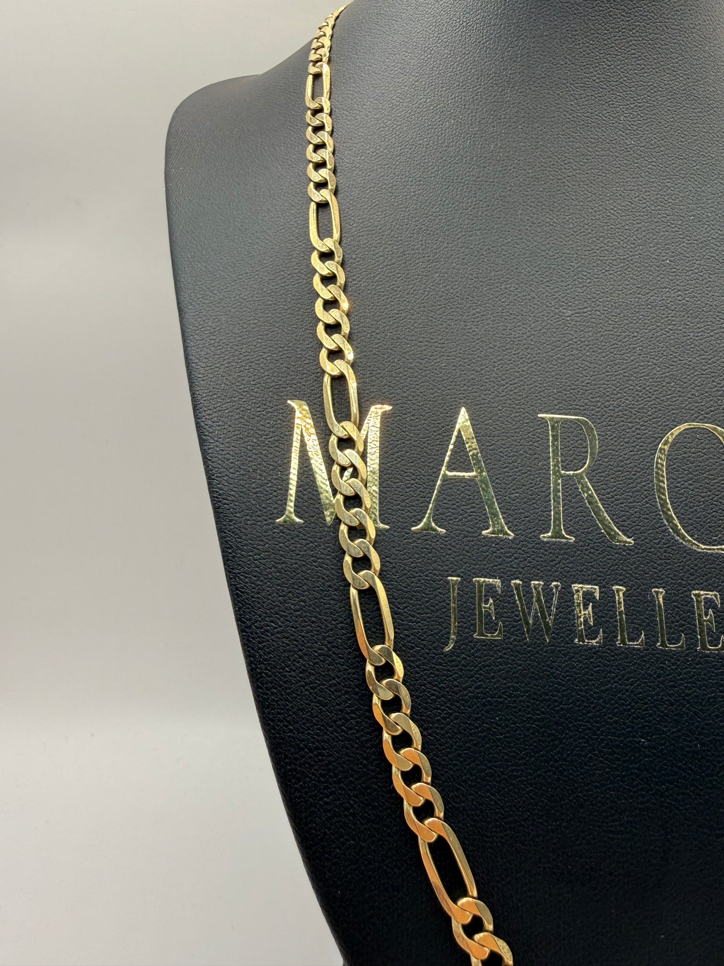 9ct Gold Figaro Chain 22” 6mm 19.5g