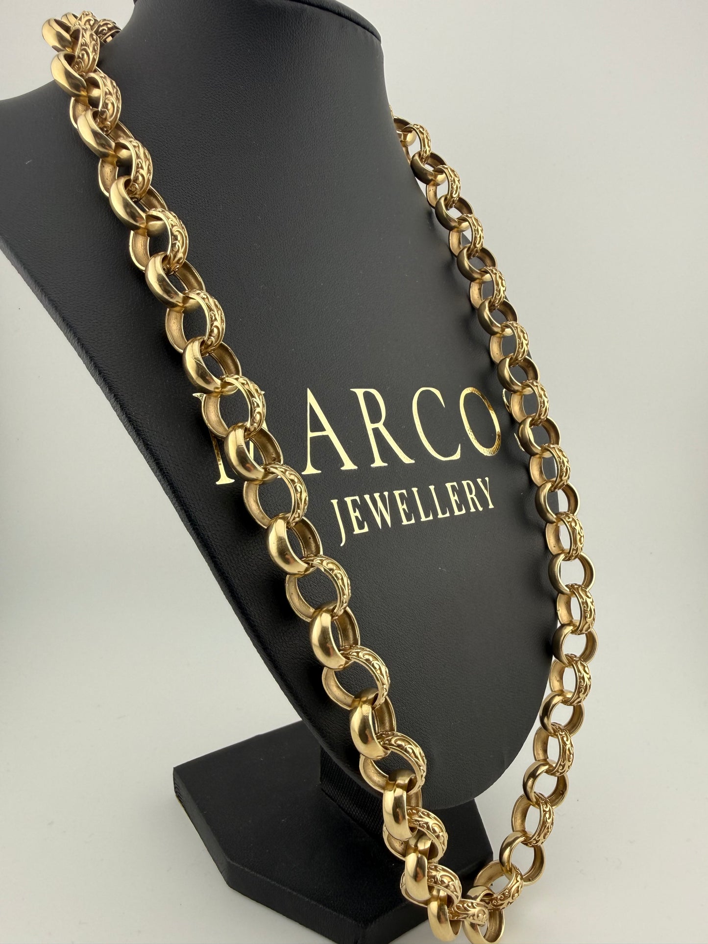 9ct Gold Belcher Chain 26.5" 14mm 81g