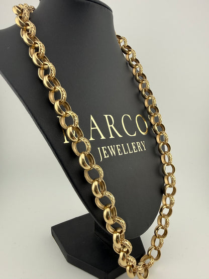 9ct Gold Belcher Chain 26.5" 14mm 81g