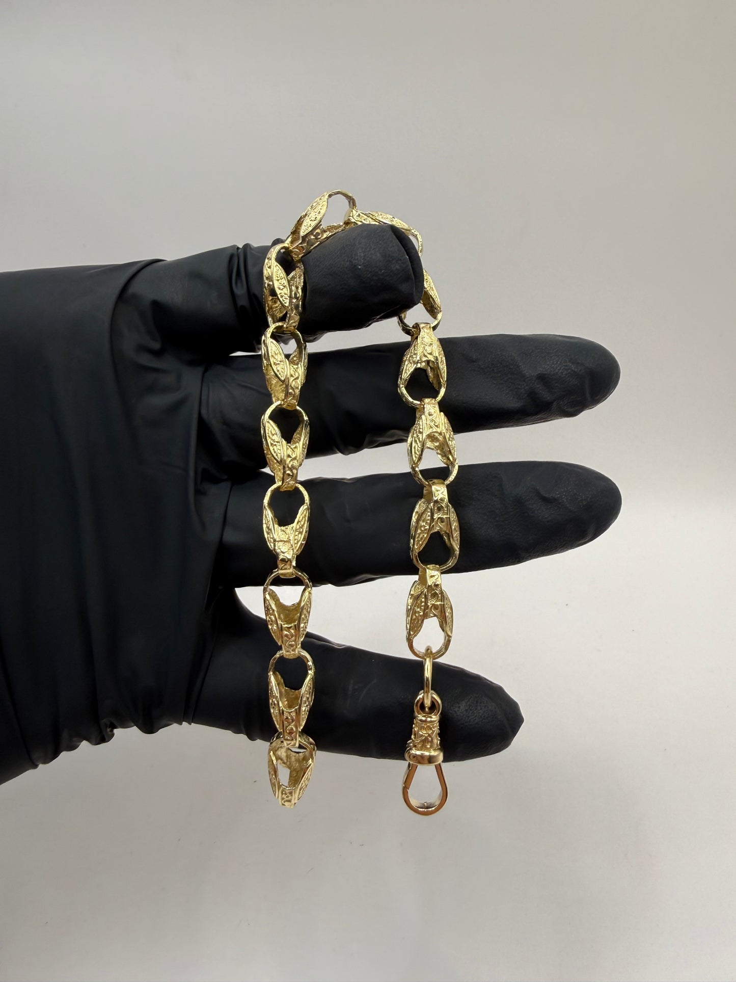 9ct Gold Tulip Bracelet 9.4" 8/9mm 22.08g