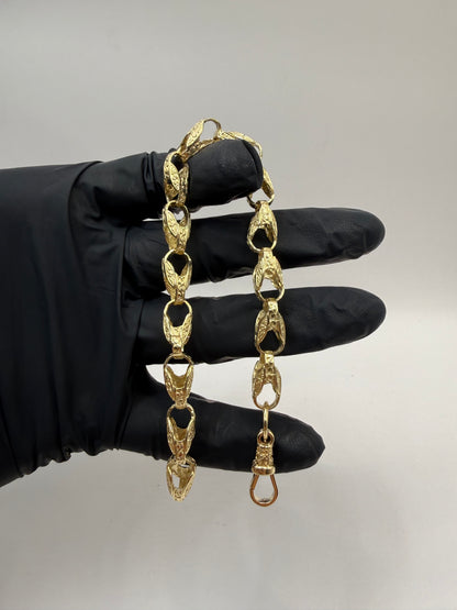 9ct Gold Tulip Bracelet 9.4" 8/9mm 22.08g