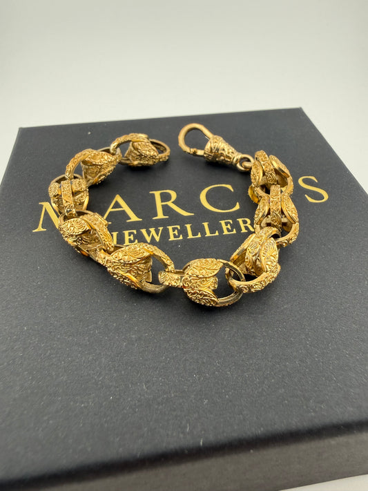 9ct Gold Kids Tulip Bracelet 6.4" 9mm 22.4g