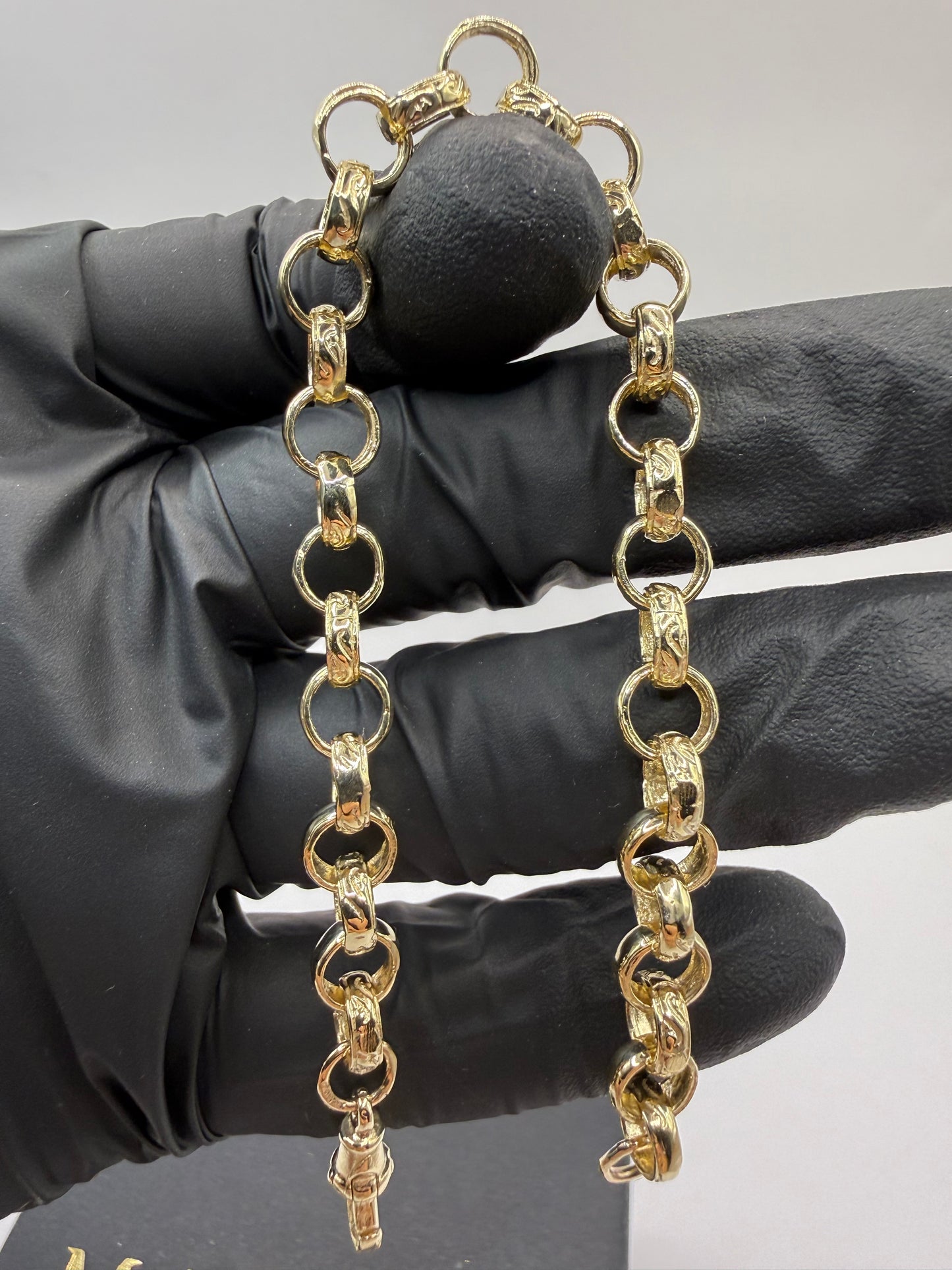 9ct Gold Belcher Bracelet 8" 7mm 13.9g