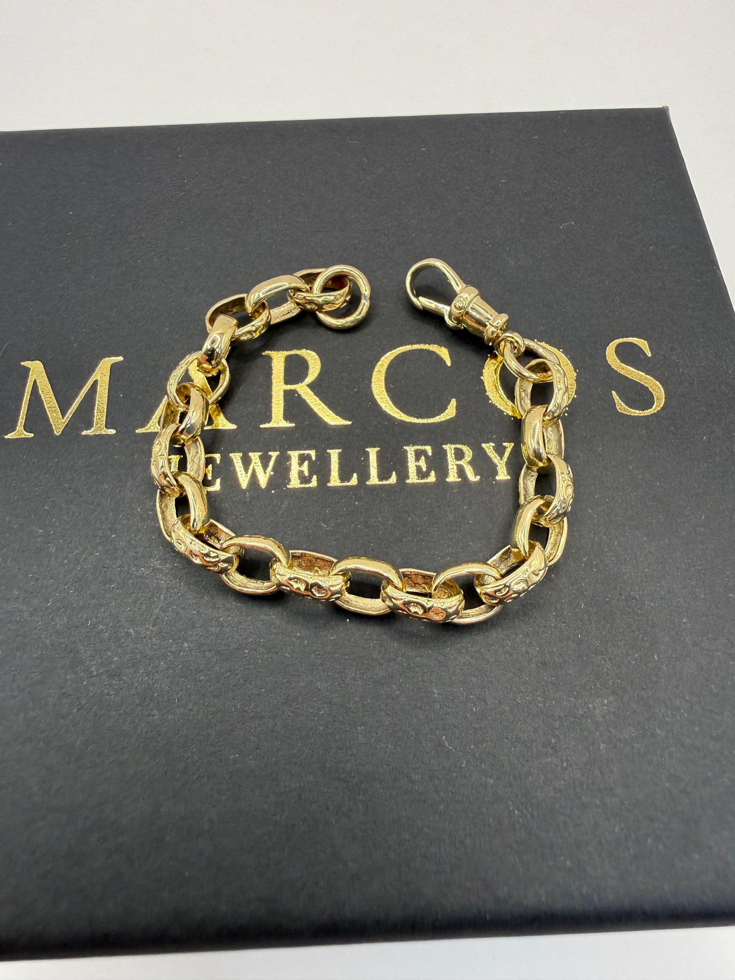 9ct Gold Baby Belcher Bracelet 5.4” 6mm 7.1g