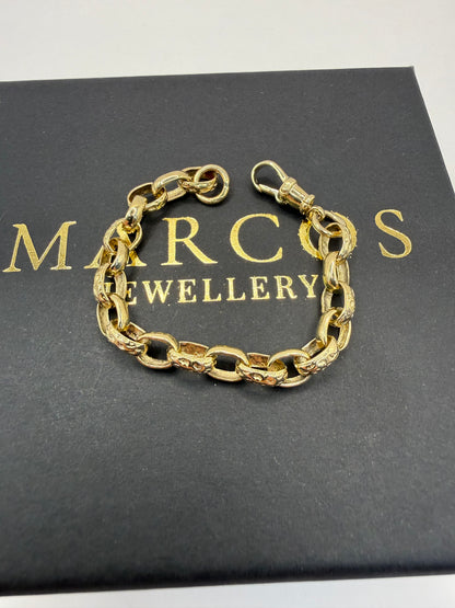 9ct Gold Baby Belcher Bracelet 5.4” 6mm 7.1g