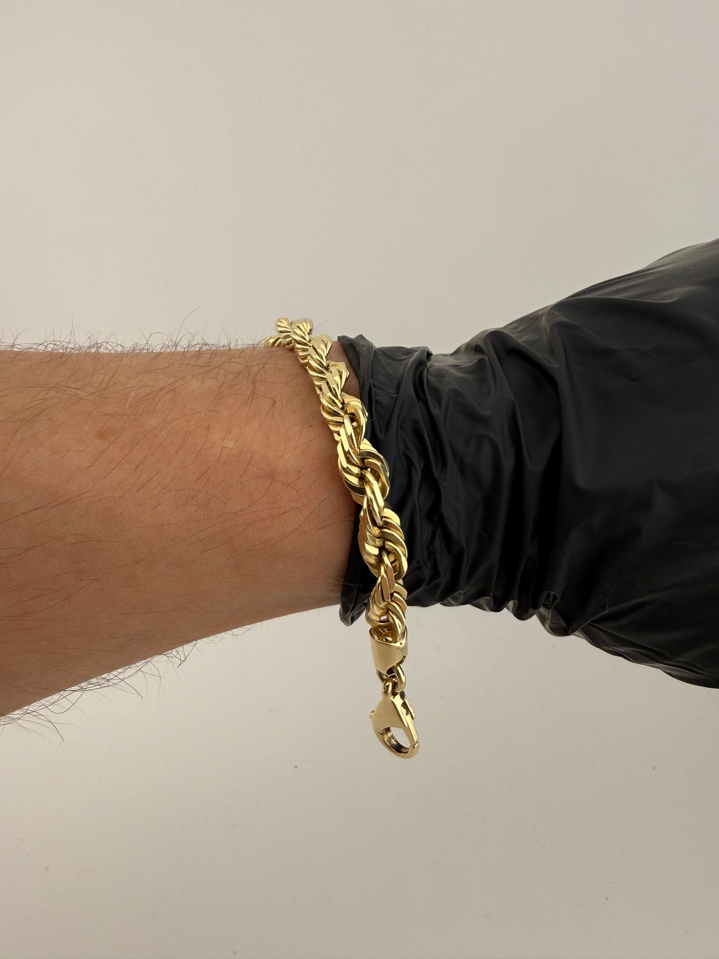 9ct Solid Gold Rope Bracelet 7.5" 7-8mm 26.1g