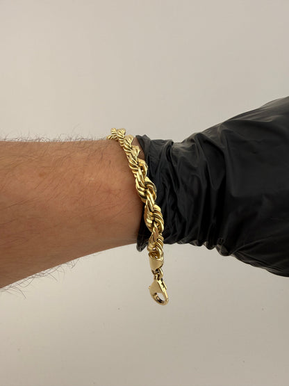 9ct Solid Gold Rope Bracelet 7.5" 7-8mm 26.1g
