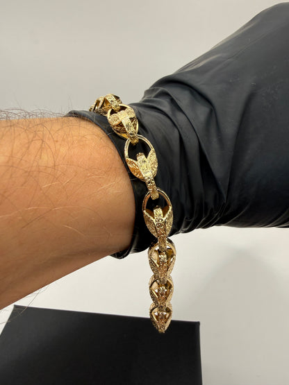 9ct Gold Tulip Bracelet 7" 8mm 21.13g