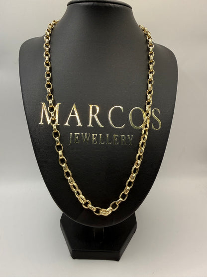 9ct Gold Oval Belcher Chain 22.25" 6mm 30.39g