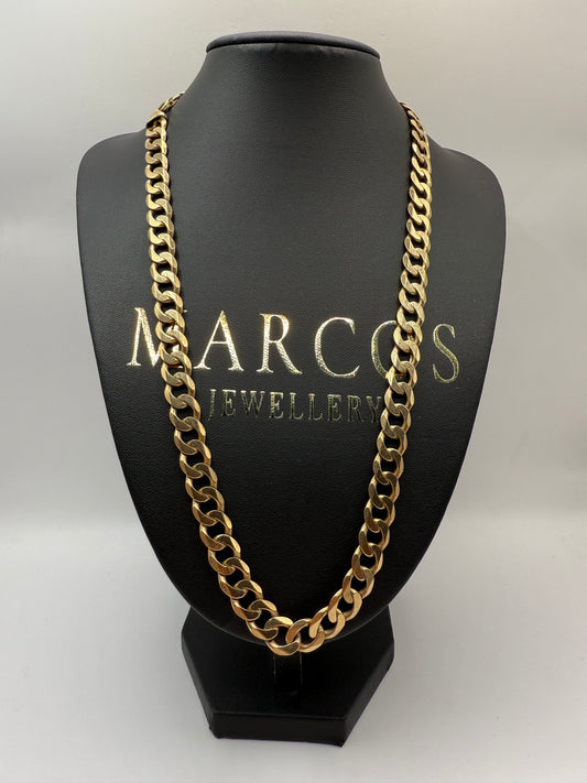 9ct Gold Curb Chain 22.75" 10mm 67.6g